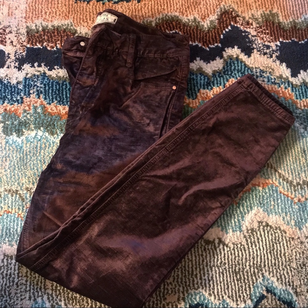 Free People crushed velvet skinny pants